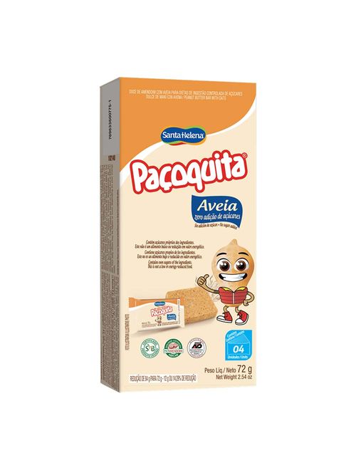 Paçoca com Aveia Zero Açúcar Paçoquita c/4 - Santa Helena