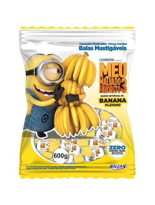 Bala Mastigável Banana Minions 600g - Freegells