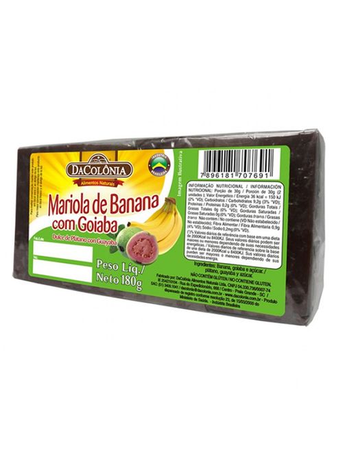Mariola de Banana Com Goiaba 180g - DaColônia