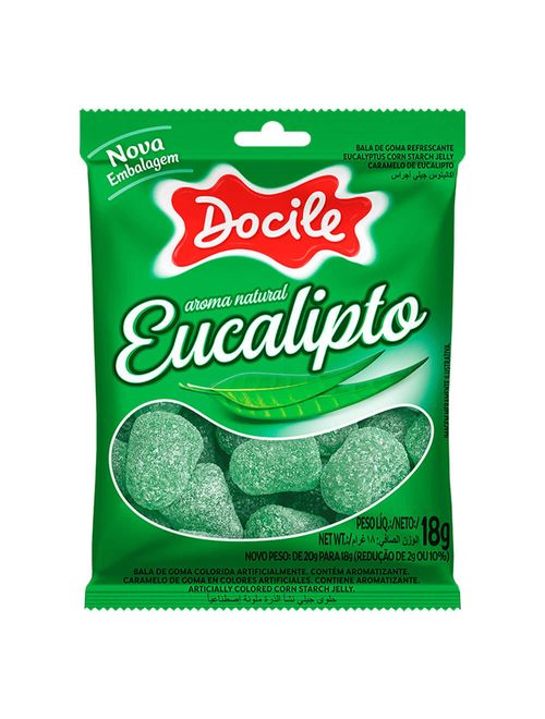 Mini Bala de Goma Eucalipto 18g c/24 - Docile