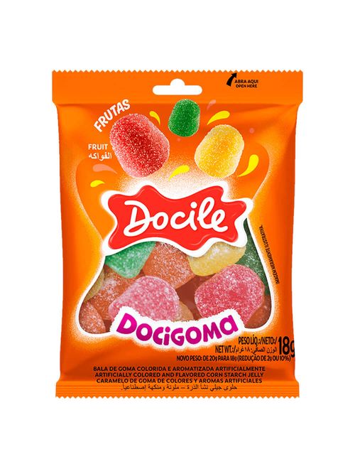 Mini Bala de Goma Docigoma Sino Sortida 18g c/24 - Docile