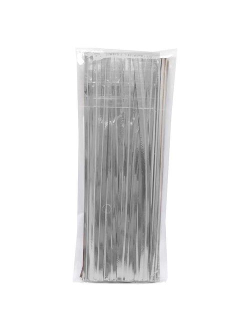 Fecho Prático Metalizado 4mmx11cm Prata Fosco c/100 - Cromus
