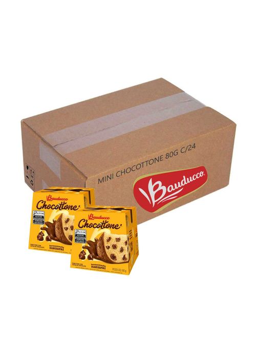 Mini Chocottone Gotas de Chocolate 80g c/24 - Bauducco