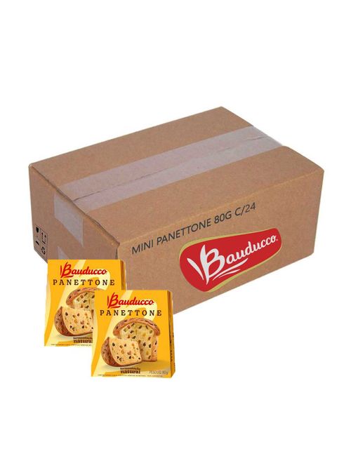 Mini Panettone Frutas Cristalizadas 80g c/24 - Bauducco