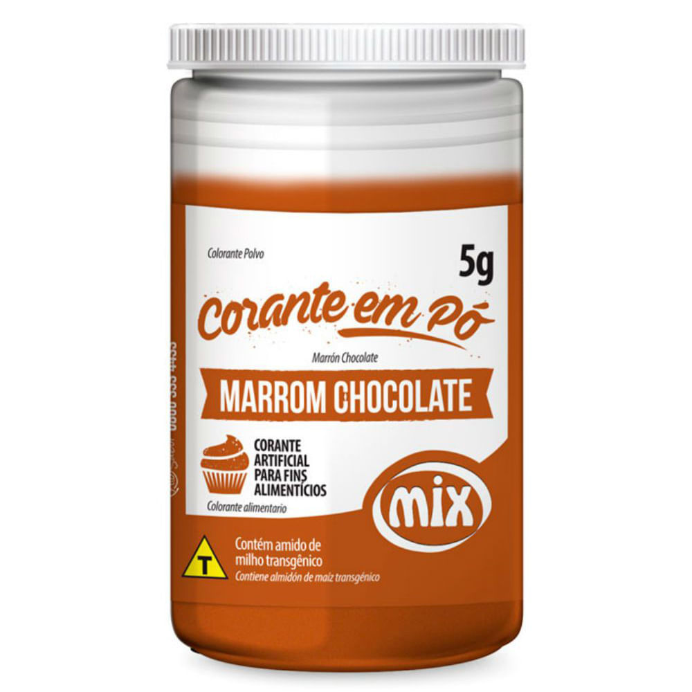 Corante em pó Marrom Chocolate 5g - Mix - Doce Malu