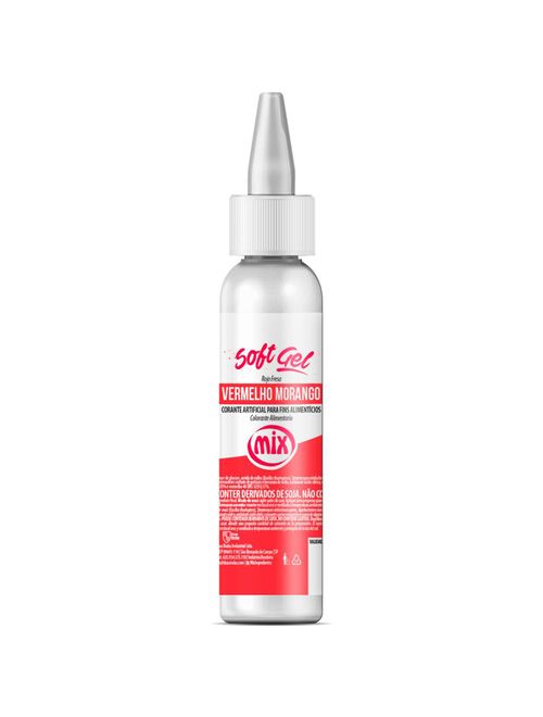 Corante Soft Gel Vermelho Morango 25g - Mix