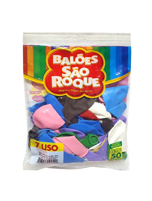 Balão Sortido Tamanho 7 c/50 - São Roque