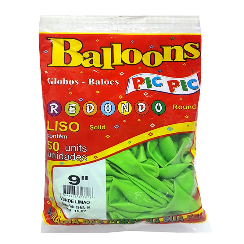 Balao-Redondo-Verde-Limao-Tamanho-9-c-50---Pic-Pic