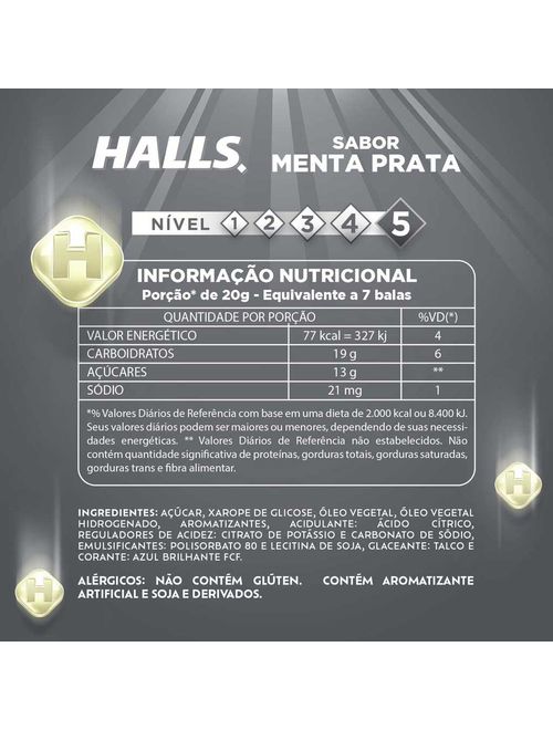 Drops Halls Menta Prata Novo Formato - Adams