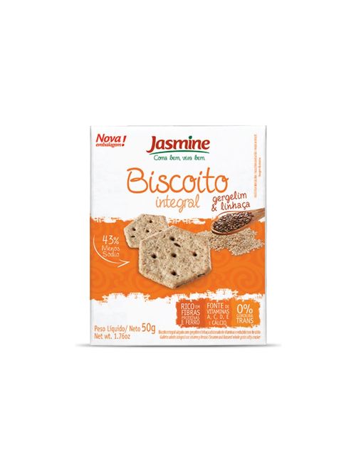 Biscoito Integral Gergelim Linhaça 80g - Jasmine