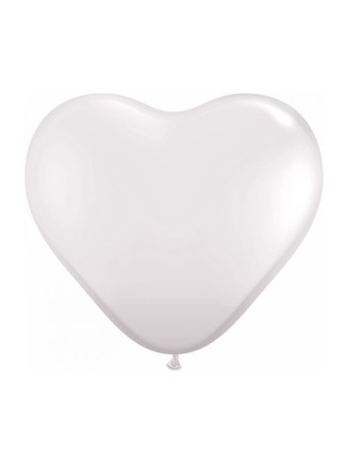 Balão Coração Branco Tamanho 6 c/50 - Pic Pic
