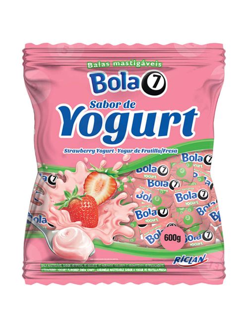 Bala Mastigável Bola 7 Iogurte 600g - Riclan