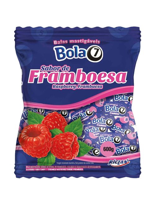 Bala Mastigável Bola 7 Framboesa 600g - Riclan