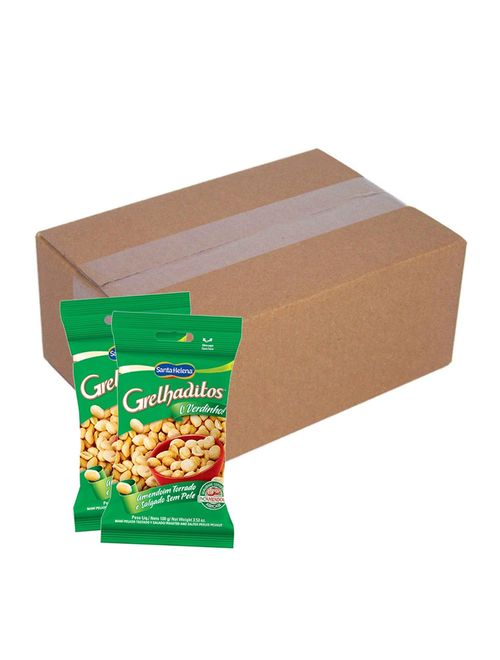 Amendoim Grelhaditos Sem Pele 100g c/36 - Santa Helena