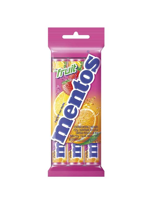 Bala Mentos Stick Frutas 38g c/3 - Perfetti