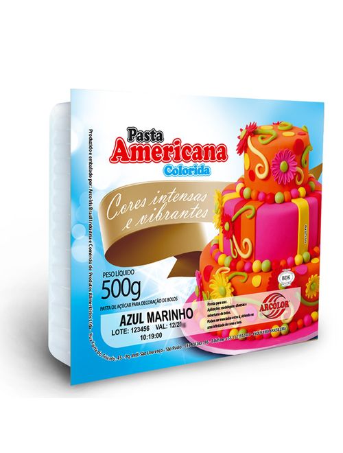 Pasta Americana Pronta Azul Marinho 500g - Arcolor