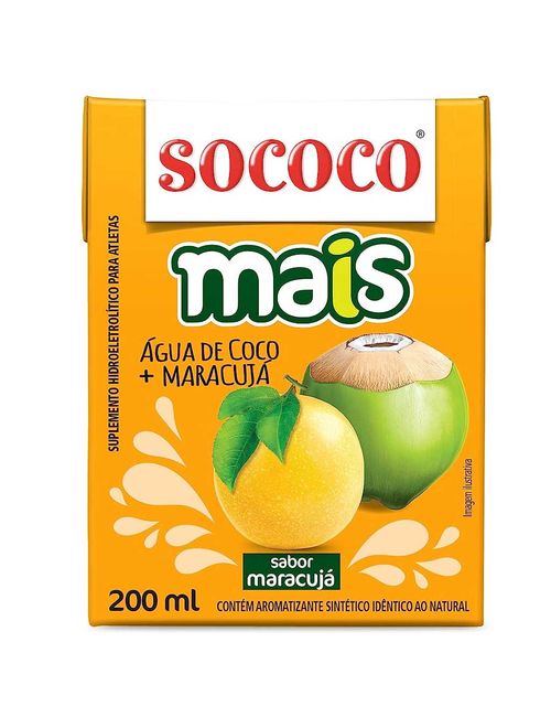 Água de Coco Sabor Maracujá 200ml - Sococo