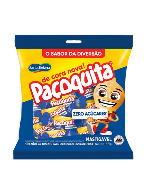 Bala Mastigável Paçoquita Diet 50g - Santa Helena