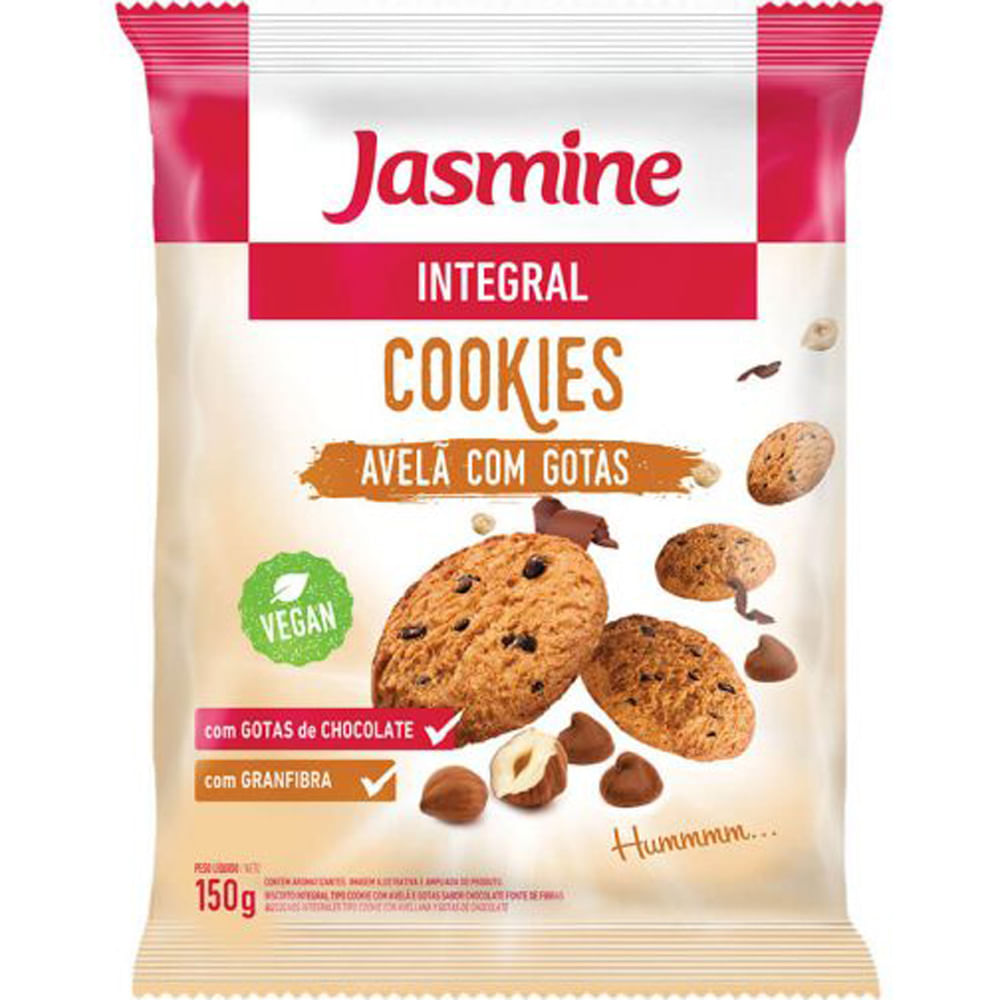 Cookie Integral Avelã com Gotas de Chocolate 120g - Jasmine - Doce