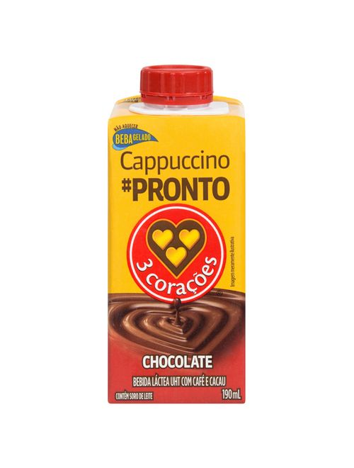 Cappuccino Chocolate Pronto para Beber 190ml - Três Corações