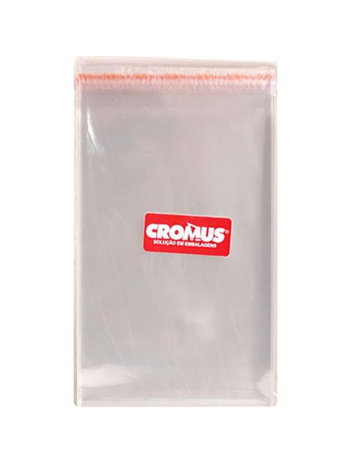 Saco Poli Adesivado com Aba Transparente 10X15cm c/100 Cromus