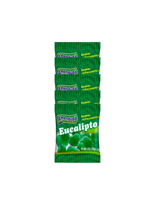Bala de Goma Eucalipto Cartela 5x25g - Amendupã