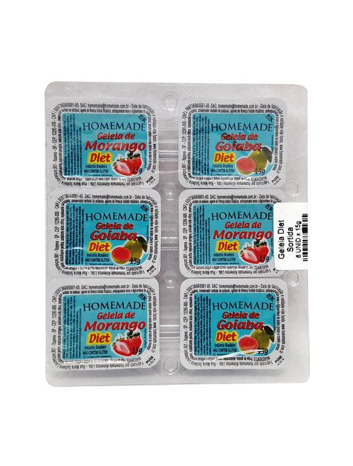 Geleia Diet Sache Sortida 15g c/6 - Homemade