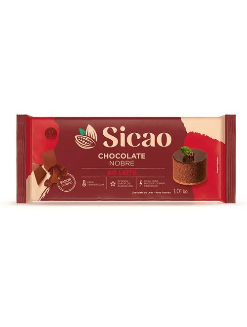 Barra de Chocolate Ao Leite Gold 1,01kg - Sicao