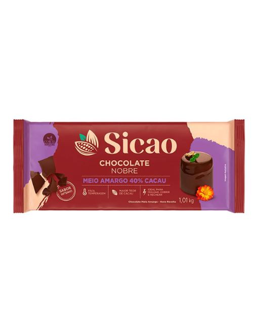 Barra de Chocolate Meio Amargo Gold 1,01kg - Sicao