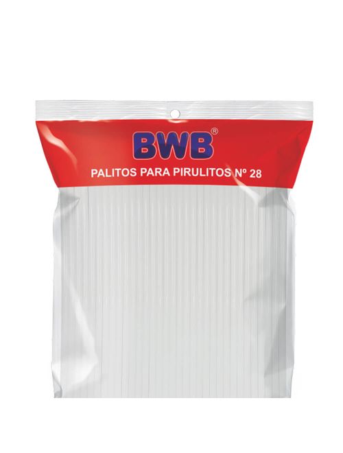 Palito Pirulito Plástico Branco G c/50 - BWB