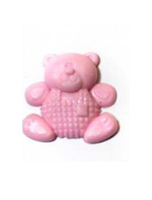 Aplique Ursinho Acrílico Rosa c/12 - Florbras