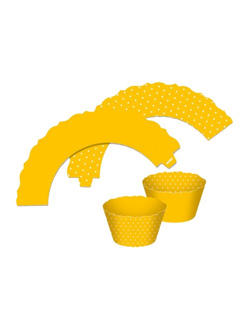Mini Wrappers Cupcake Amarelo c/12 - Ultrafest