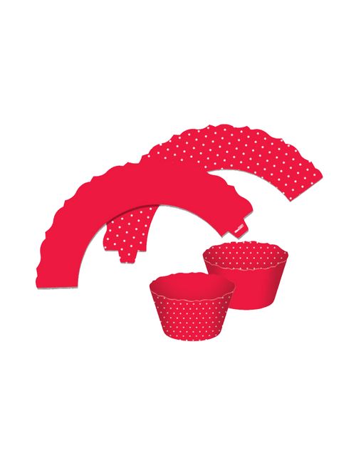 Mini Wrappers Cupcake Vermelho c/12 - Ultrafest
