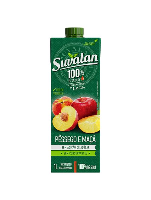 Suco de Pêssego e Maçã 100% 1L - Suvalan