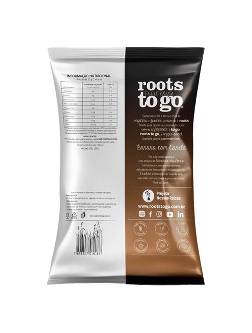 Chips Banana com Canela 45g - Roots To Go
