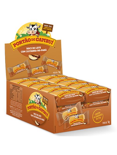 Tablete Doce de Leite com Castanha do Pará c/40 - Portão de Cambuí