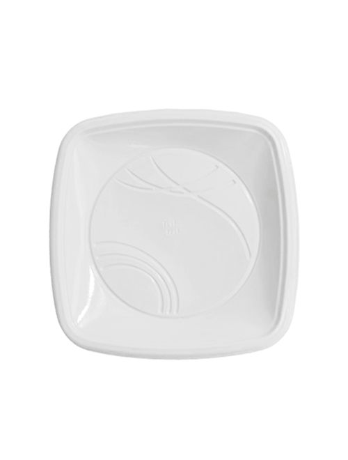 Prato Quadrado Branco 21cm c/10 - Trik Trik