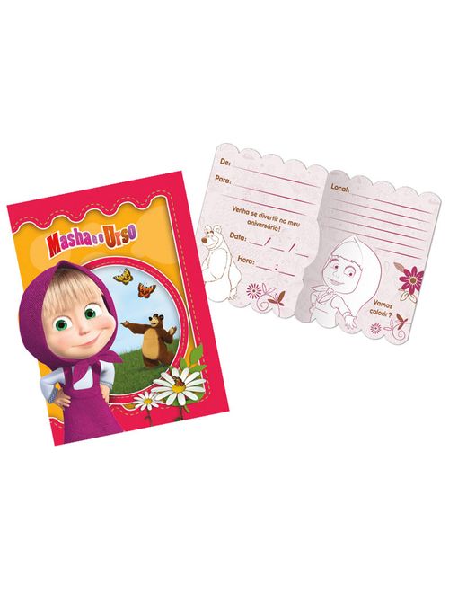 Masha e o Urso Convite c/8 - Regina