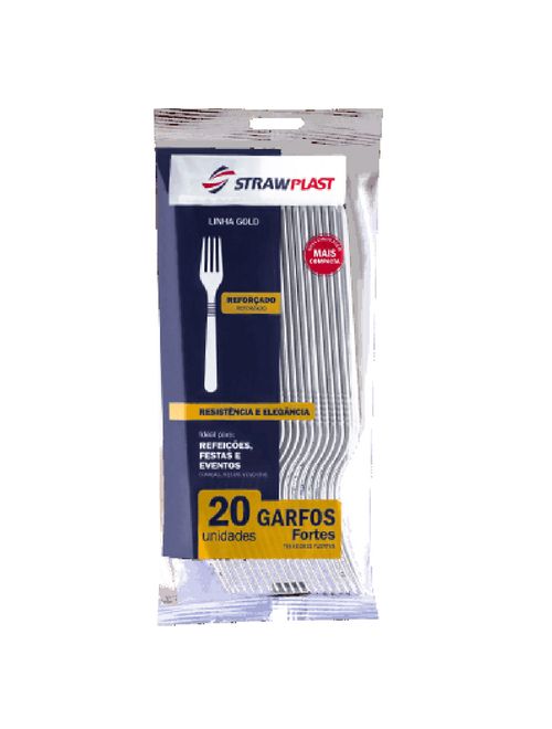 Garfo Descartável Reforçado c/20 - Strawplast