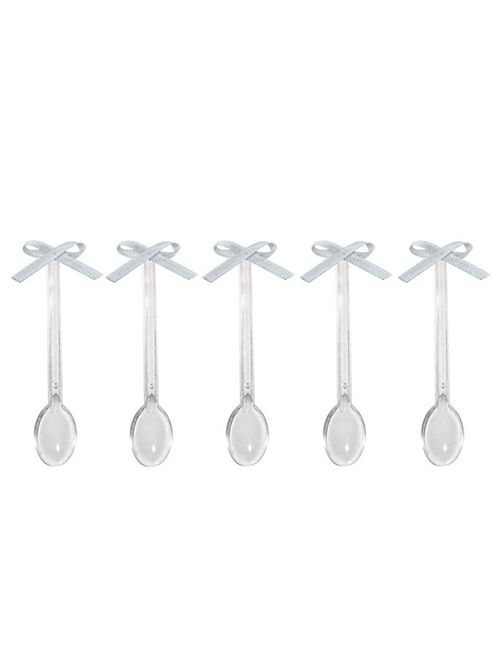 Mini Colher Laço Branco c/20 - Jmeg