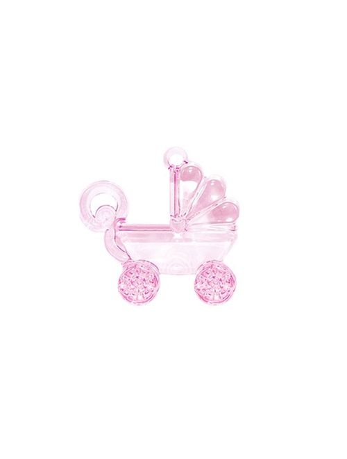 Mini Chaveiro Carrinho Bebê Rosa c/10 - Jmeg