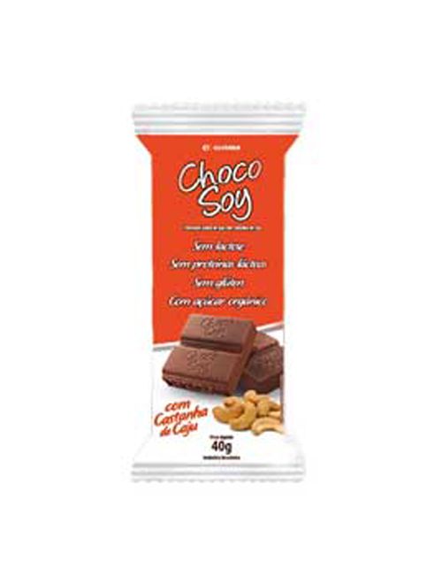 Tablete Chocolate Soja Diet Castanha de Caju 40g - Choco Soy