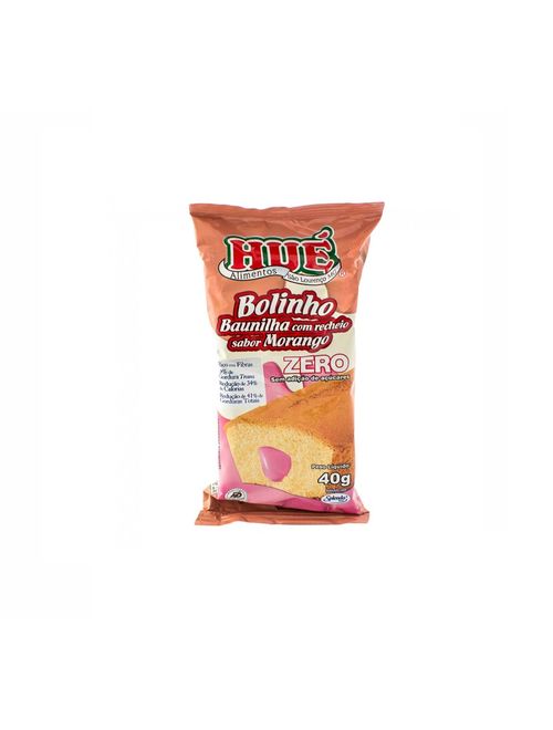 Bolinho Baunilha com Recheio Sabor Morango Zero 40g - Hué