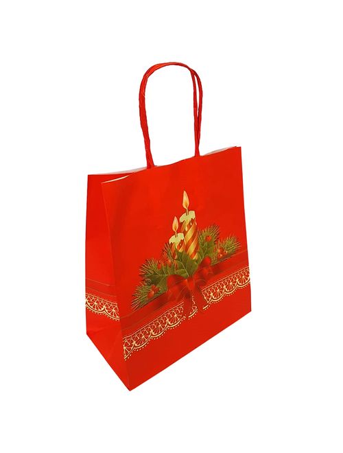 Sacola Velas de Natal 17,5x8,5x21,5cm - LC Embalagens