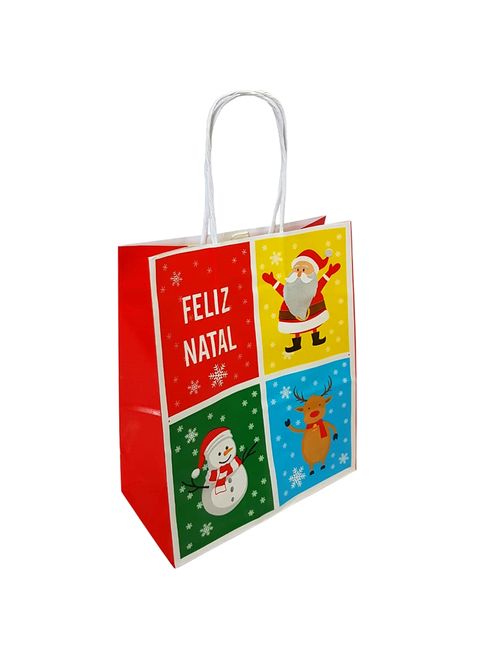 Sacola Feliz Natal 2018 17,5x8,5x21,5cm - LC Embalagens