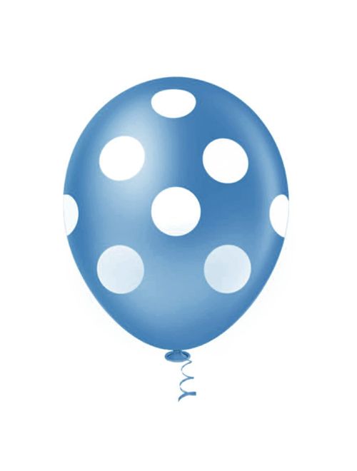 Balão Fantasia Poa Azul Escuro e Branco Tamanho 10 C/25 - Pic Pic