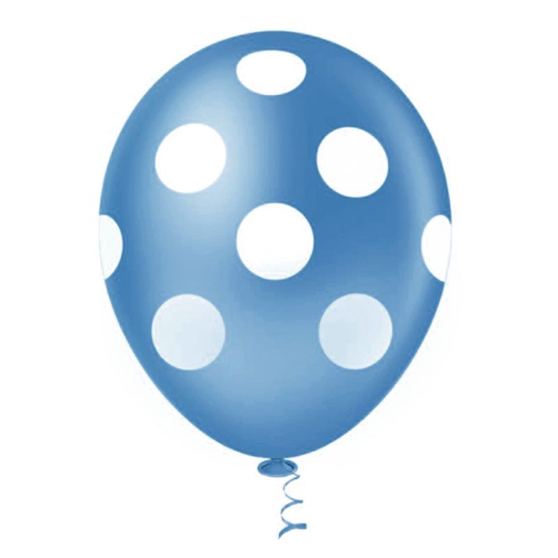 Balao-Fantasia-Poa-Azul-Escuro-e-Branco-Tamanho-10-C-25---Pic-Pic