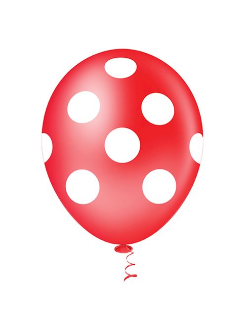 Balão Fantasia Poa Vermelho e Branco Tamanho 10 c/25 - Pic Pic