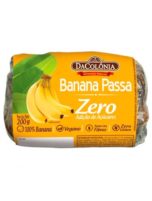 Banana Passa Sem Adição de Açúcar 200g - Dacolônia