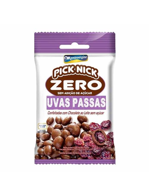 Pick Nick Zero Uva Passa com Chocolate 40g - Montevérgine